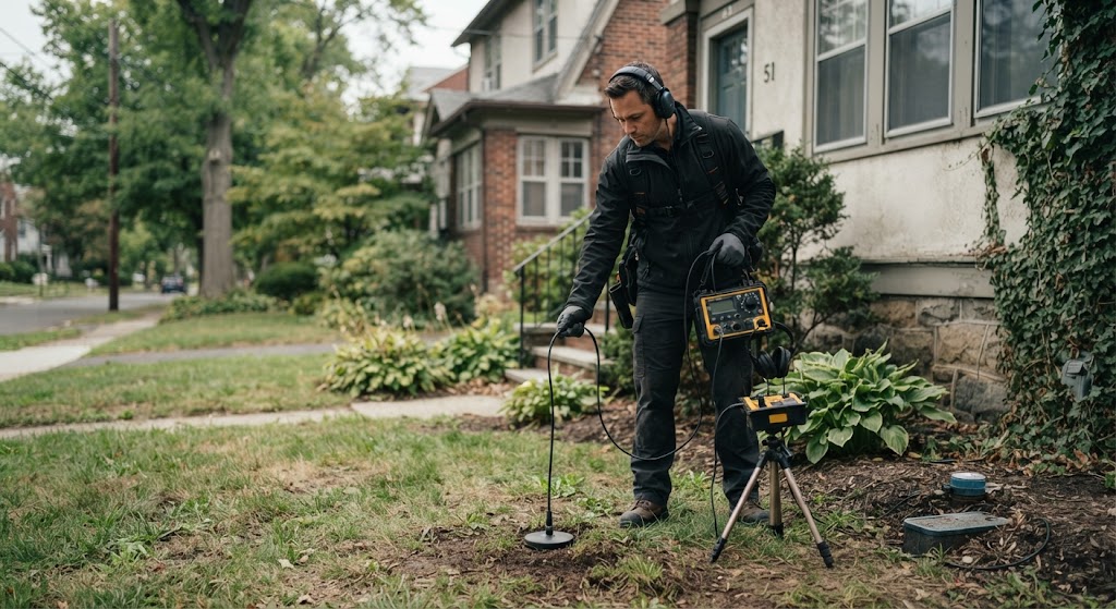 Professional addressing an urgent active water leak